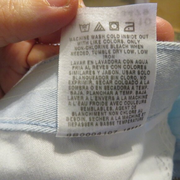 Vintage Riders by Lee 99% cotton Stretch Pinstripe Light Blue Pants Size 14L - Picture 10 of 10